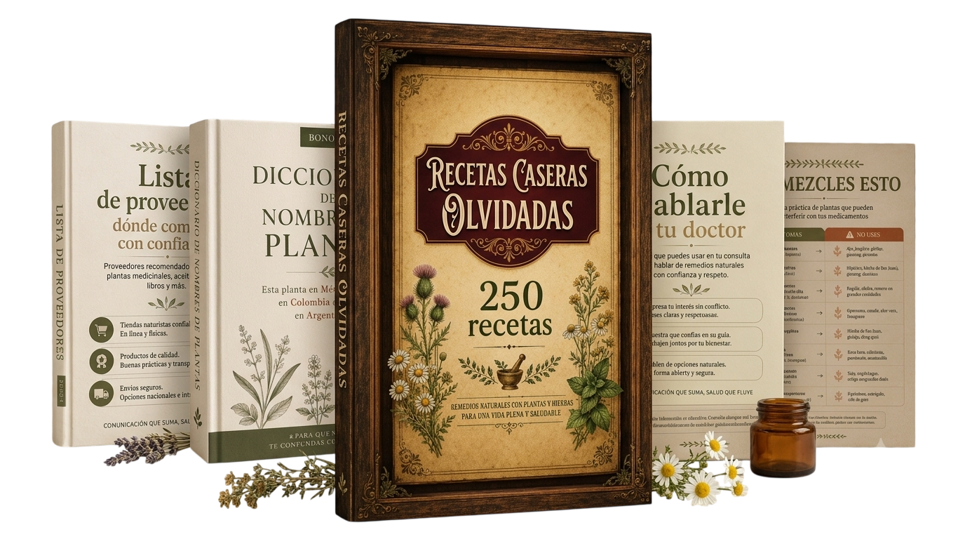 REMEDIOS CASEROS OLVIDADOS — libro principal con los cuatro bonos
